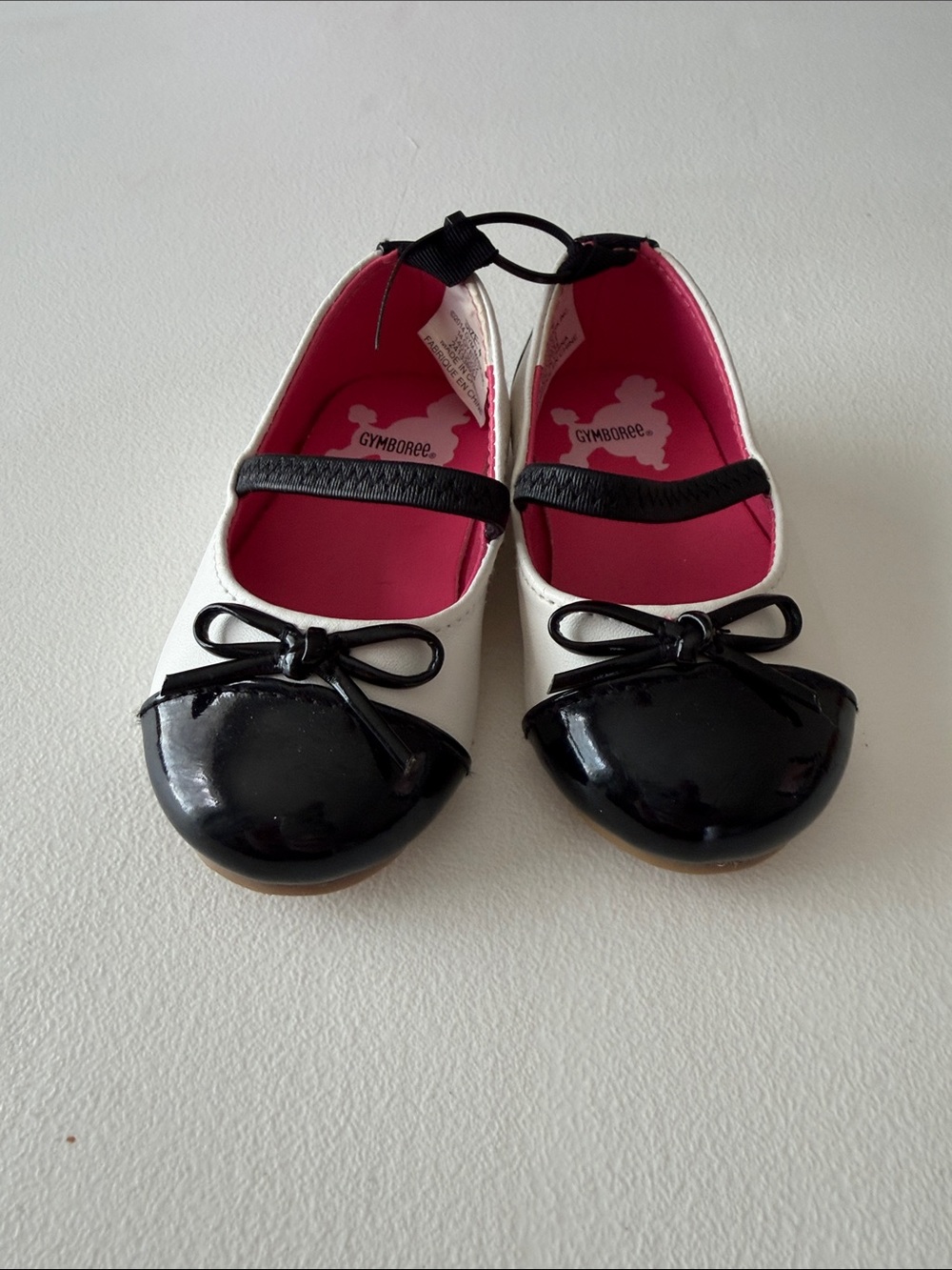 Gymboree - White and Black Girls' Mary Jane Flats with Pink Lining